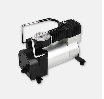 compresseur d'air portatif en métal 12v pour le cylindre simple de couleur argentée de noir de voiture