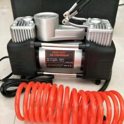 Compresseur d'air à double cylindre portable pour véhicule métallique