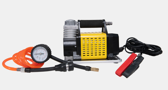Pneumatique de voiture portable DC12V en métal avec manomètre et tuyau métallique