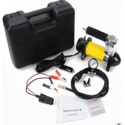Compresseur d'air à fort débit jaune du choc 12v trois dans un compresseur d'air de choc