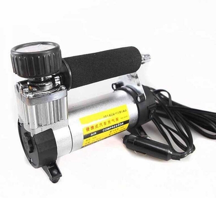 Compresseur d'air portatif résistant noir argenté 12v compresseur de 140 livres par pouce carré pour la voiture