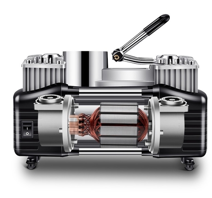 Compresseur d'air pour voiture à double cylindre DC12Volt avec manomètre de pression