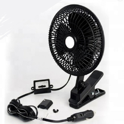 Matière plastique noire de ventilateur de voiture 12v/24v avec la demi garde en métal de sécurité
