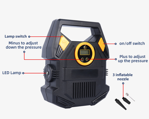 Inflateurs de pneus portables pour voitures pompe à air 12v avec lumière