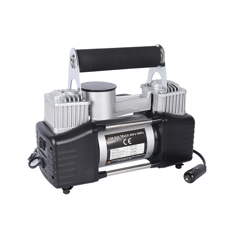 Compresseur d'air en métal à deux cylindres avec sac à main Compresseur d'air haute pression DC 12V