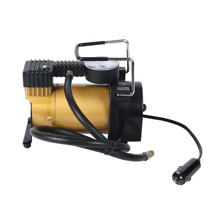 Compresseur d'air métallique portable DC12v Pompes gonfleuses à pneus automobiles à cylindre unique