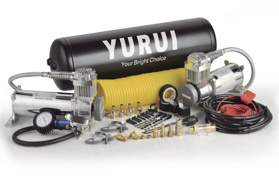 Un bon prix. Double compresseur à bord en acier de systèmes pneumatiques pour des camions, compresseur 12v avec le réservoir en ligne
