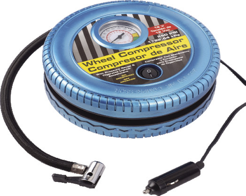 Un bon prix. Gonfleur portatif DC12V en plastique de pneu de compresseur d'air de voiture de forme de pneu en ligne