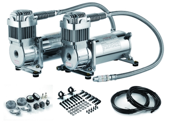 DC12V Compresseur à double suspension en acier double compresseur à double réservoir d'air