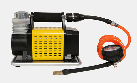 Pneumatique de voiture portable DC12V en métal avec manomètre et tuyau métallique