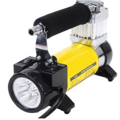 Un bon prix. Compresseur d'air à fort débit jaune du choc 12v trois dans un compresseur d'air de choc en ligne