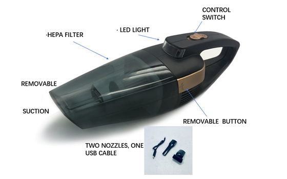 Un bon prix. Aspirateur de voiture sans fil rechargeable ABS avec chargeur en ligne